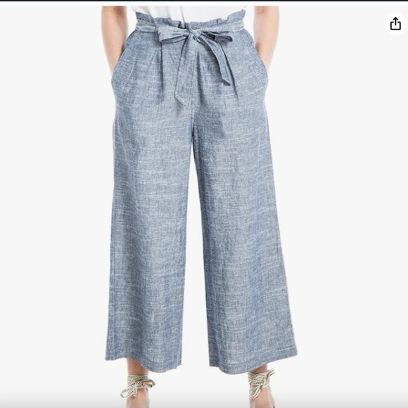 Max Studio Women's Pant with Tie, Navy, Small - Picture 1 of 3